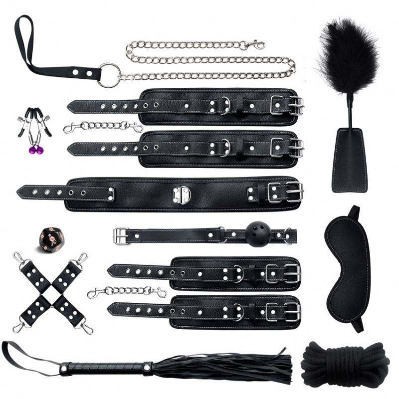 Custom Made Style BDSM Bondage Kits 10 Parts Fetish Erotic Slave Games Restraint Sex Toys