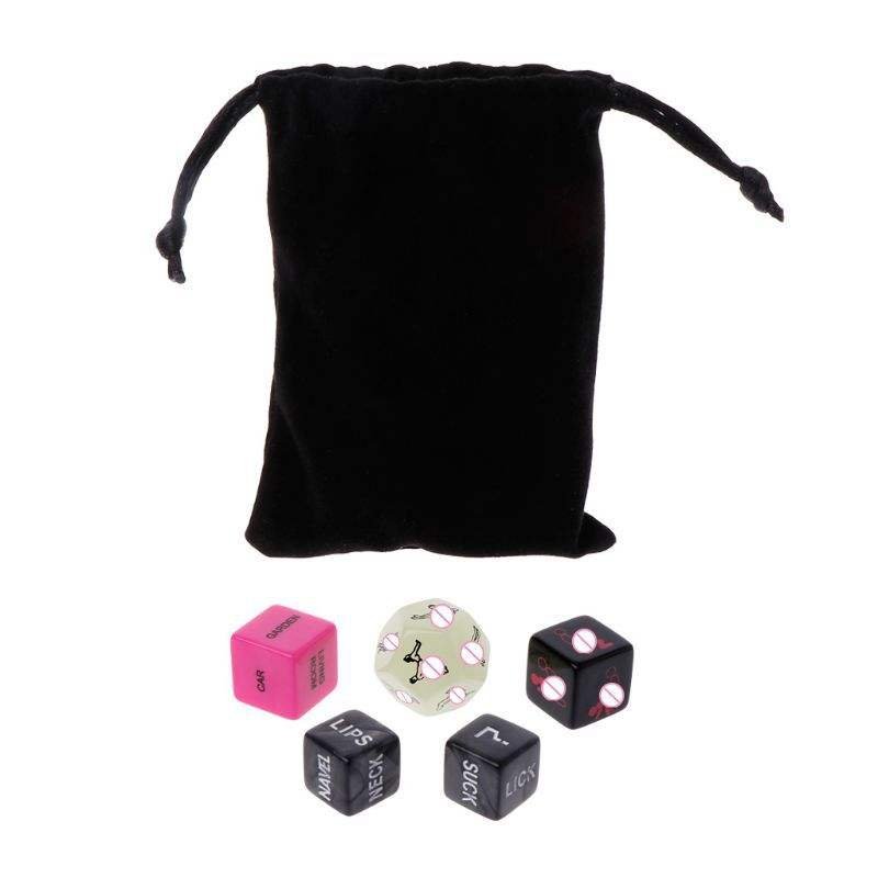 Creative 5pcs / Set Love Position Sexual Foreplay Game Gadgety Erotic Glow in Dark Outercourse Adult Couple Party Sex Love Dice
