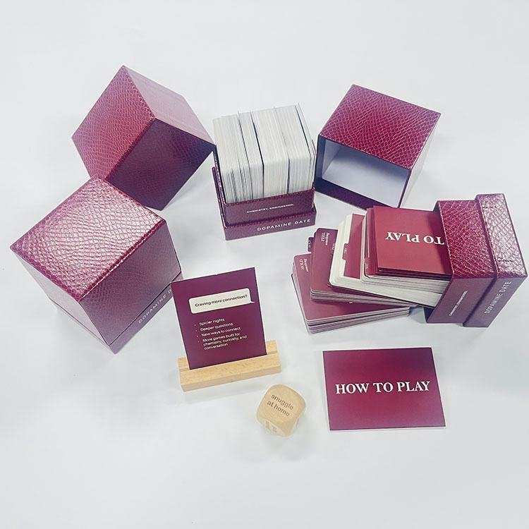 Custom Couple Playing Meaningful Conversation Affirmation Talk Dice Cardboard Printed Rigid Box Pack Card Game Printing