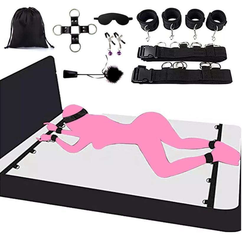 Best Price 20pcs SM Adult Games Erotic BDSM Bed Bondage Set With Sex Toys