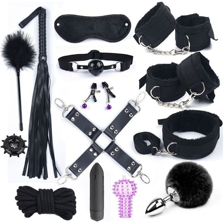 Adult Sex Toys for Adult Game Erotic SM Sex Kits Bondage Handcuffs Sex Game Whip Gag SM Toys Nipple Clamps