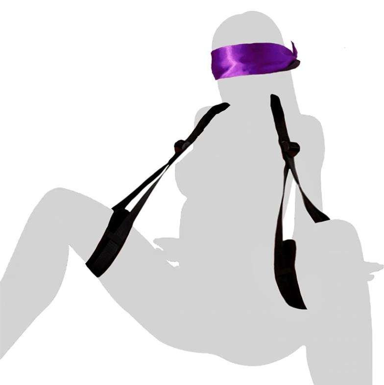 BDSM Sex Bondage Set with Handcuffs and Leg Straps Cuffs Soft Satin Eye Mask Adjustable Wrist Thigh Restraint Ropes SM Games%