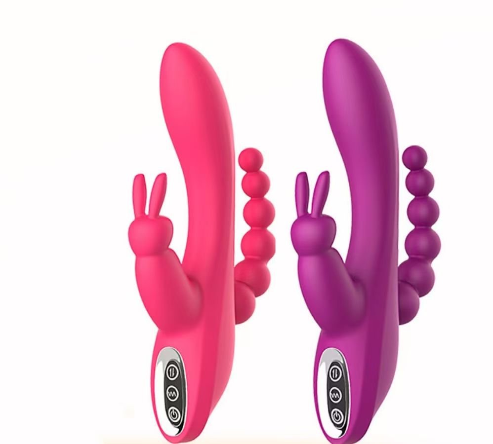 3 in 1 Dildo Vibrator Sex Toys for Women, G Spot Anal Rabbit Vibrators Adult Sex Toys with 12 Vibrations Modes