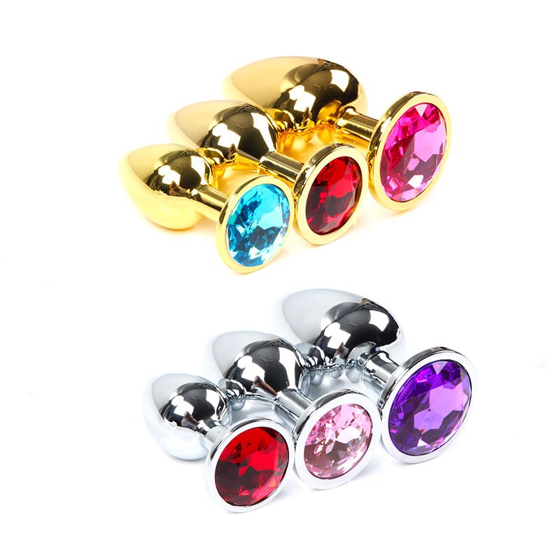 3Pcs/Set S M L Metal Anal Plug Stainless Butt Plug Fetish Adult Anal Sex Toys Heart Crystal Jewelry Anal Butt Plug for Men Woman